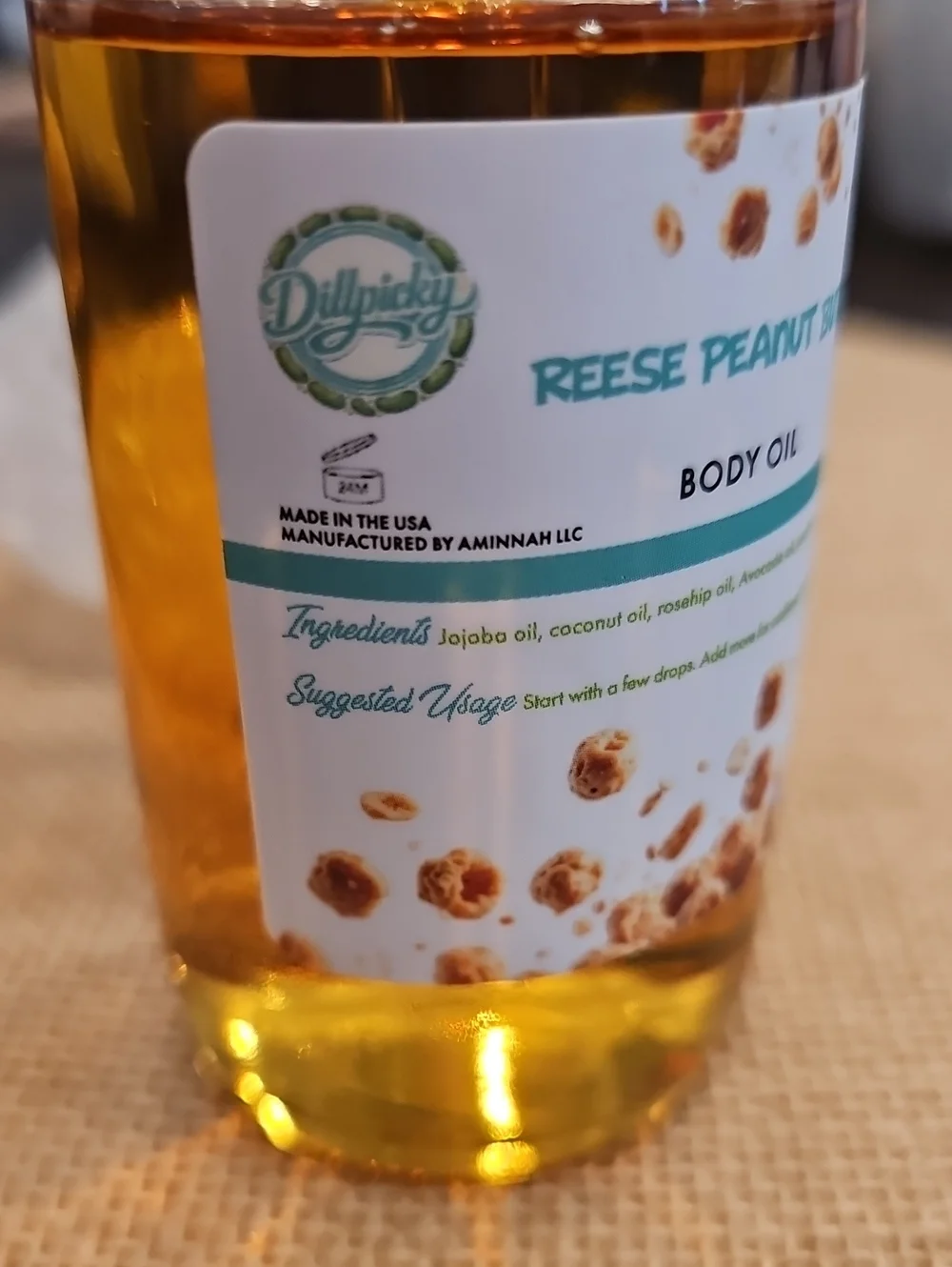 Aminnah Body Oil Reese Peanut Butter 4oz